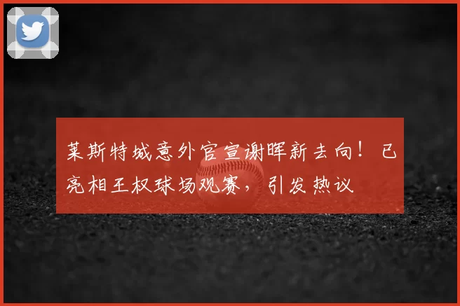 莱斯特城意外官宣谢晖新去向!已亮相王权球场观赛,引发热议